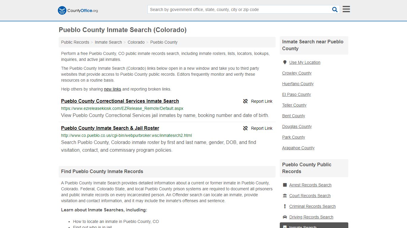 Inmate Search - Pueblo County, CO (Inmate Rosters & Locators)